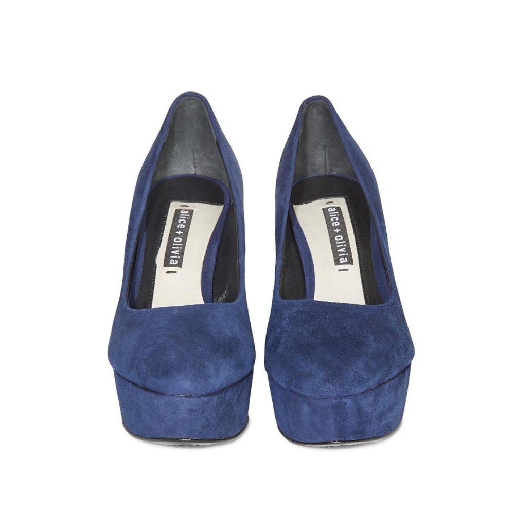 Alice + Olivia Blue/Sapphire Suede Platform Heels Size 37